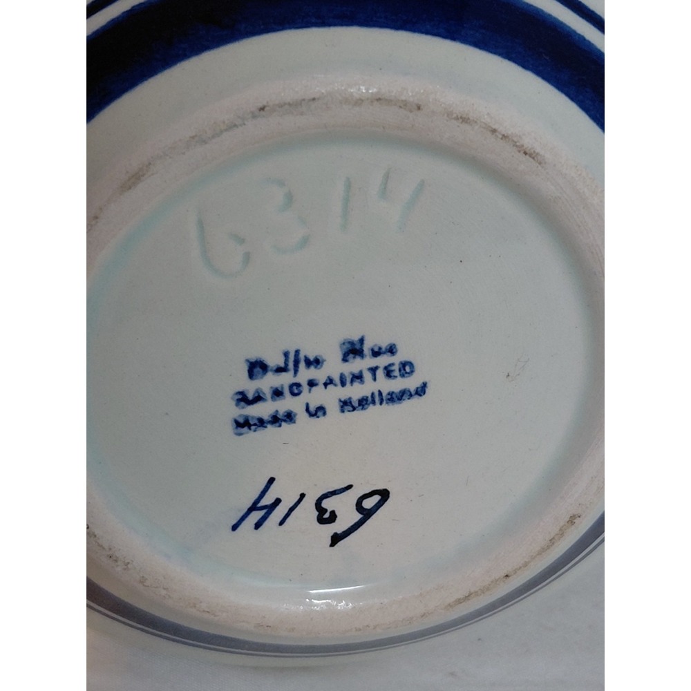 Vintage Delft Blue Hand Painted Holland Windmill Vase Dutch Scenic Pottery 8" - Picture 5 of 6